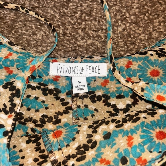 Patrons of Peace Blue and Brown Asymmetrical Camisole - Picture 3 of 4